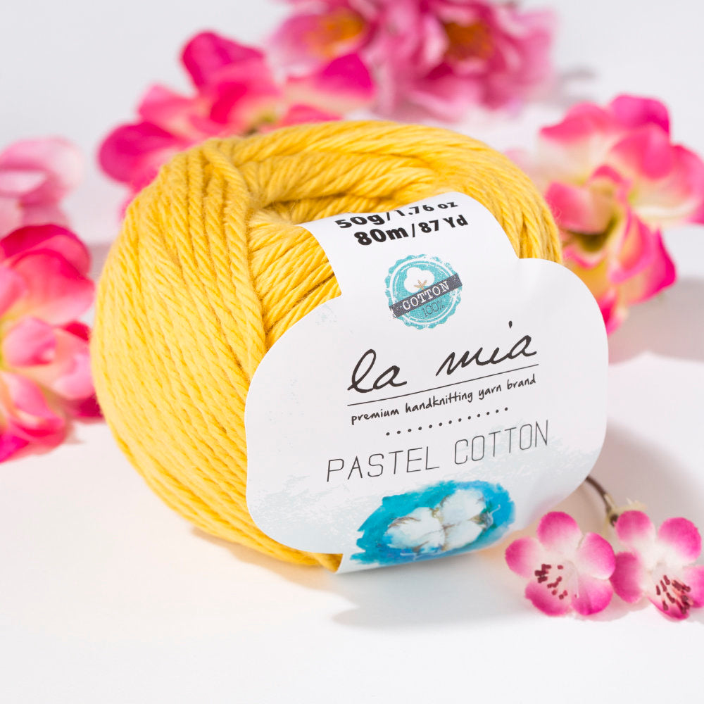 La Mia Pastel Cotton Hardal Sarısı El Örgü İpi - L061